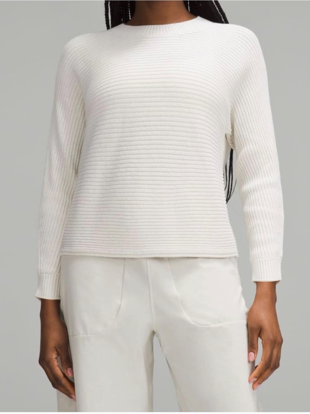 lululemon Silk-Blend Crewneck Sweater Light Ivory/White/Light Ivory Size Large